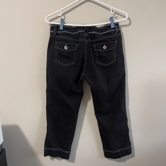 Vintage Y2K Network Apparel Black Capri Pant with Blue Seams size 29 - Picture 6 of 6